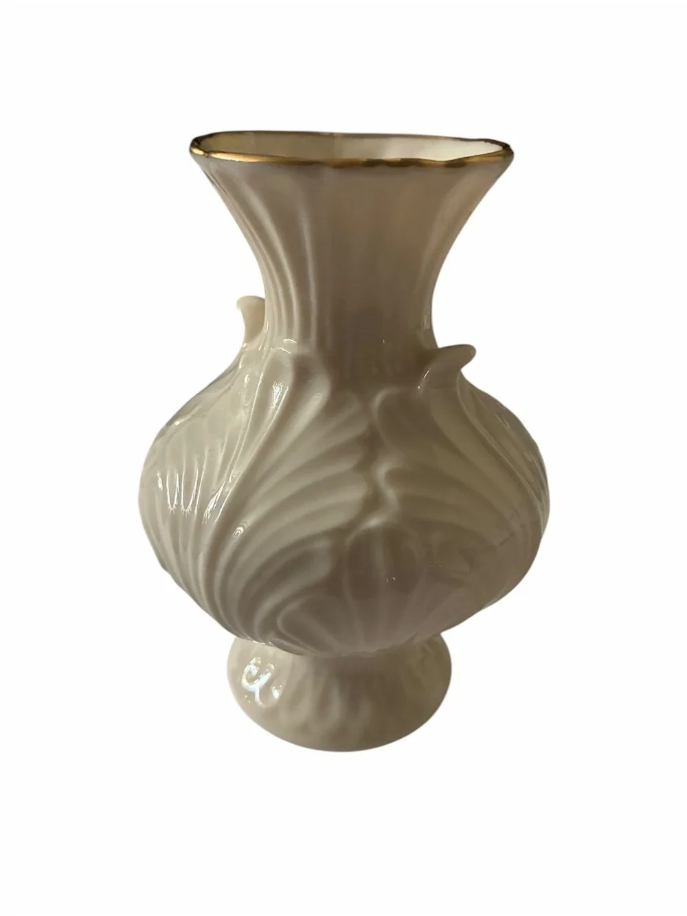 Vintage Lenox Elfin Bud Vase Ivory Porcelain 24K Gold Trim USA Mid-1980s